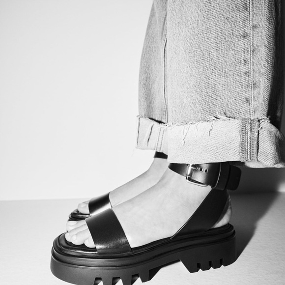 NWOT Zara Lug Sole Leather sandals - Picture 6 of 8